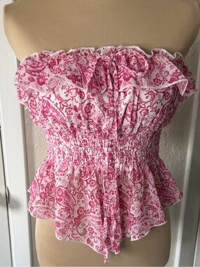 Madden Girl Strapless top Pink White M